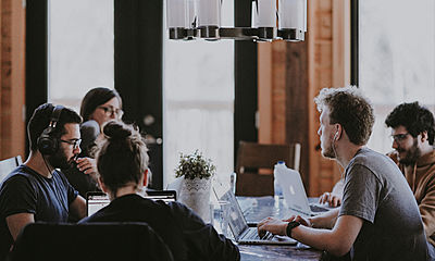working, table, group