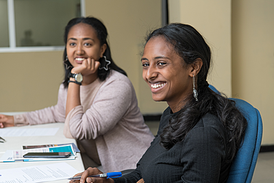 Research professionals actively listening