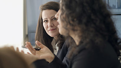 Education professional engaged in discussion